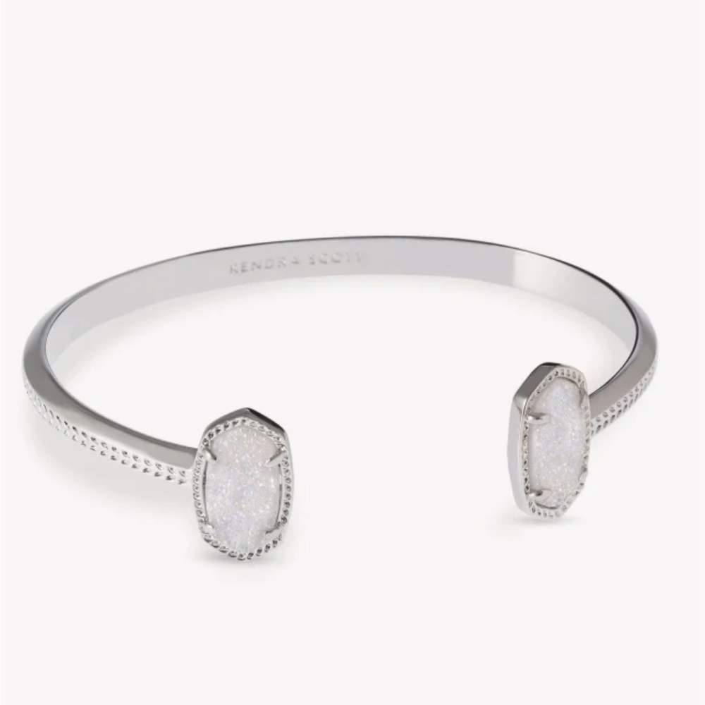 Kendra Scott Elton Silver Cuff Bracelet in
Iridescent Drusy